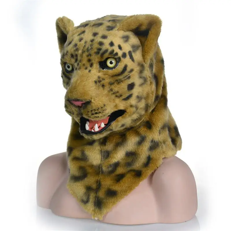 

None Funny mask EVA Leopard Tools Activity Props Talking Plush Leopord Mask Handmade Props Latex Masks Look Very Real