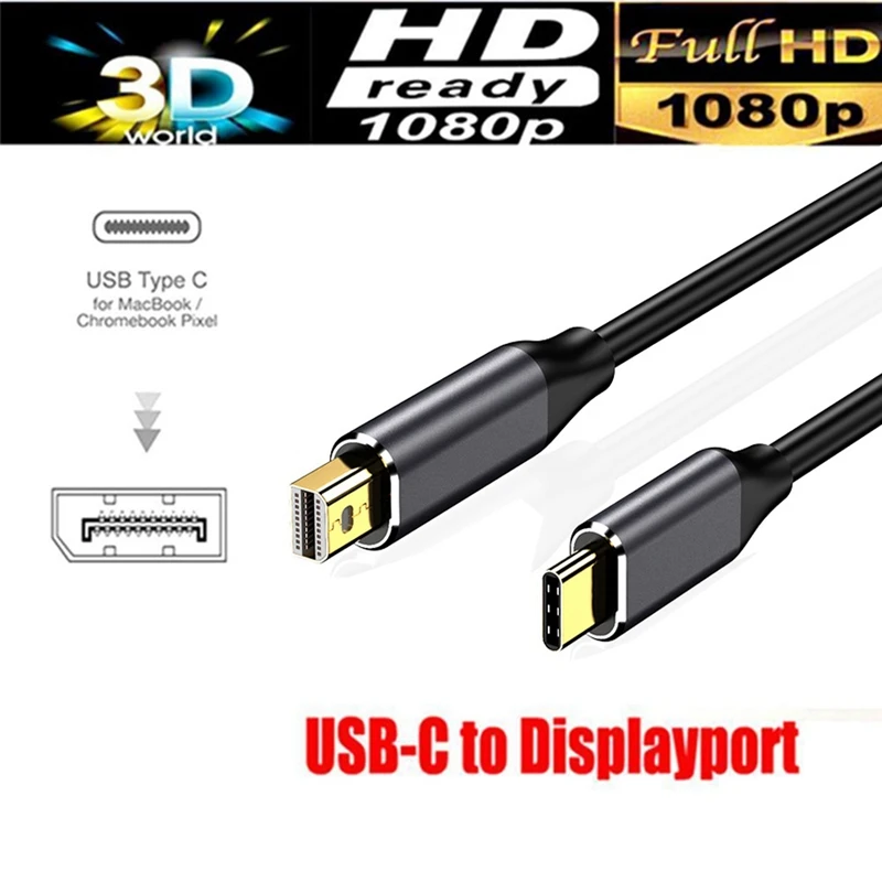 1 8 м кабель Переходник USB C на мини дисплей порт HDMI 4 к 60 Гц HDTV Type конвертер адаптер