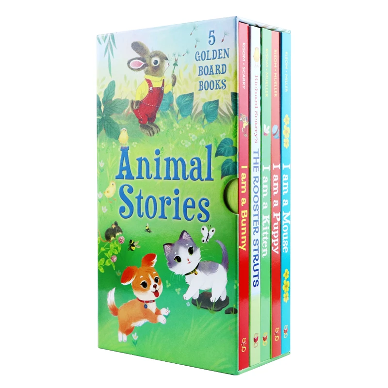 5 Books/lot English Board Book Animal Stories I Am A  Bunny/kitten/mouse/puppy Picture Story Book Early Education - Languages -  AliExpress