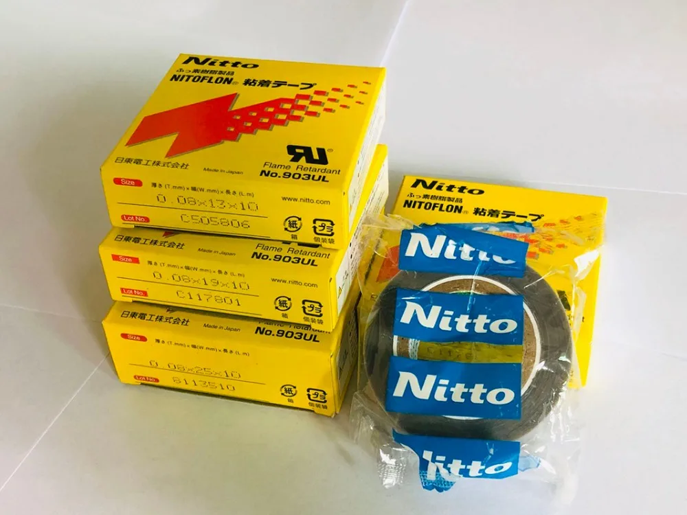 T0.08 мм * W(13 мм, 19 мм, 25 мм) * L10m лента NITTO DENKO из Японии ...