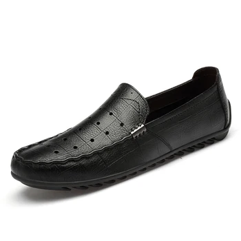 

Genuine Leather Mens Shoes Casual Brand Italian Male Loafers Fashion Breathable Driving Shoes Handmade Slip on Moccasins