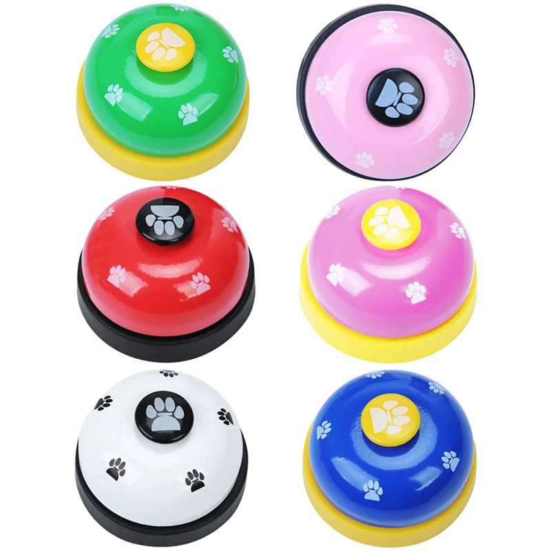 Pet Call Bell Dog Ball-Shape Paws Printed Meal Feeding Educational Toy Puppy Interactive Training Tools Food Feed Reminder-4