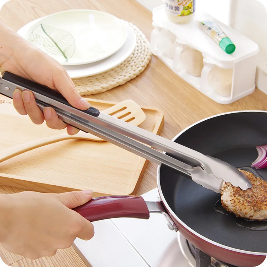 Щипцы из нержавеющей стали для выпечки и bbq для барбекю буфет ресторанные принадлежности домашняя кухня кухонная прихватка для приготовления мяса многофункциональная