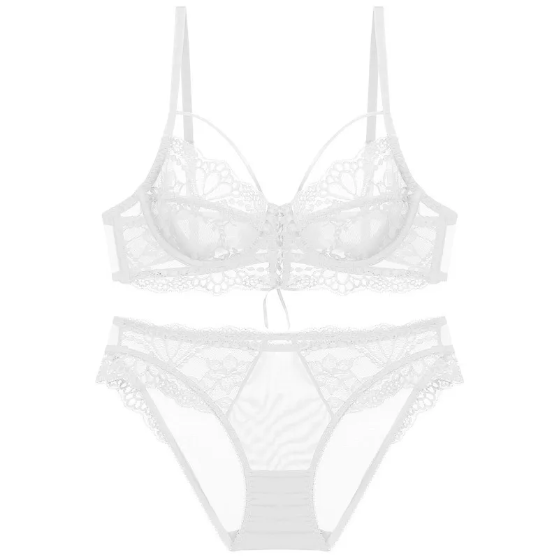 Rocwickline New Summer and Autumn Women's Bra set Nylon Solid Patchwork Lace Embroidery Back Closure Push Up sexy Lolita Style