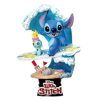 

Disney Genuine Summer Theme Series Chip 'n' Dale Tree House Stitch Surf Donald Duck Houseboat Scenes Statue Decoration X4751