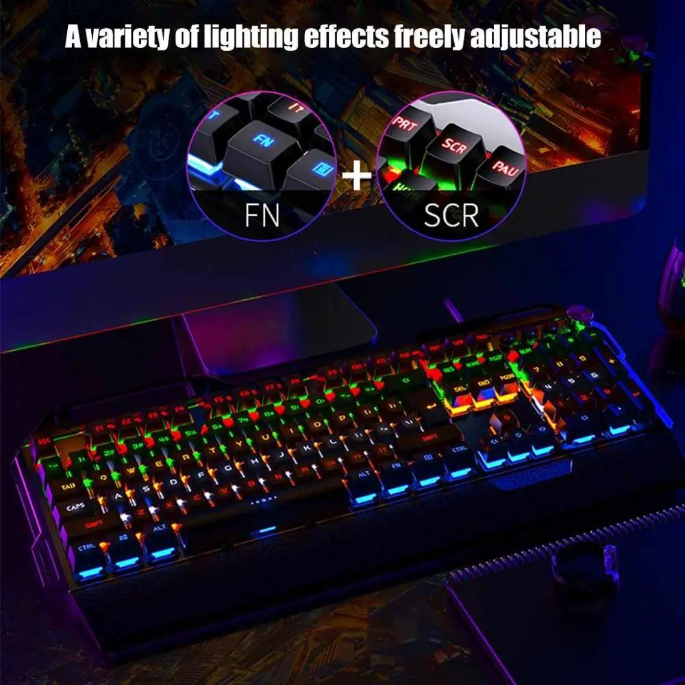 Клавиатура Механическая Проводная игровая с RGB подсветкой и защитой от фиктивных