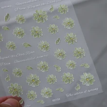  1Pcs Halloween Witch Castle Design 3D Self Adhesive Nail Art Stickers 5D Reliefs Nail Decorations Decals Wholesale Dropshipping 