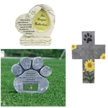 Лапа печать ПЭТ памятный камень щенок надгробный камень сувенир животное памятный камень сад задний двор памятник питомца gedenkteken steen Z925