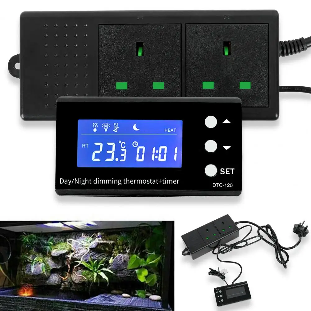 Reptile Thermostat Day & Night Digital Regulator Aquarium Incubator 