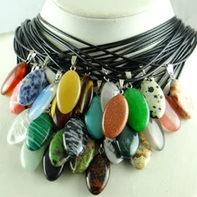 Натуральный камень кварц кристалл бирюза тигровый глаз опал lapis лошадь глаз кулон для diy ювелирных изделий ожерелье аксессуары