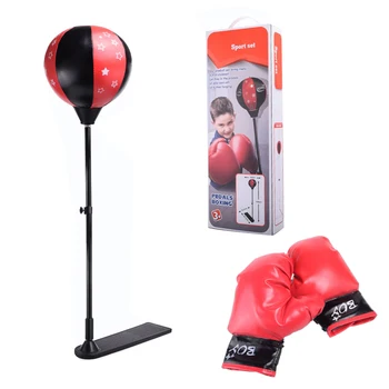 

New Children Boxing Set Adjustable Stand Kids Sports Fitness Toys Home Boxing Fight Training Stress Relief Toy High Quality