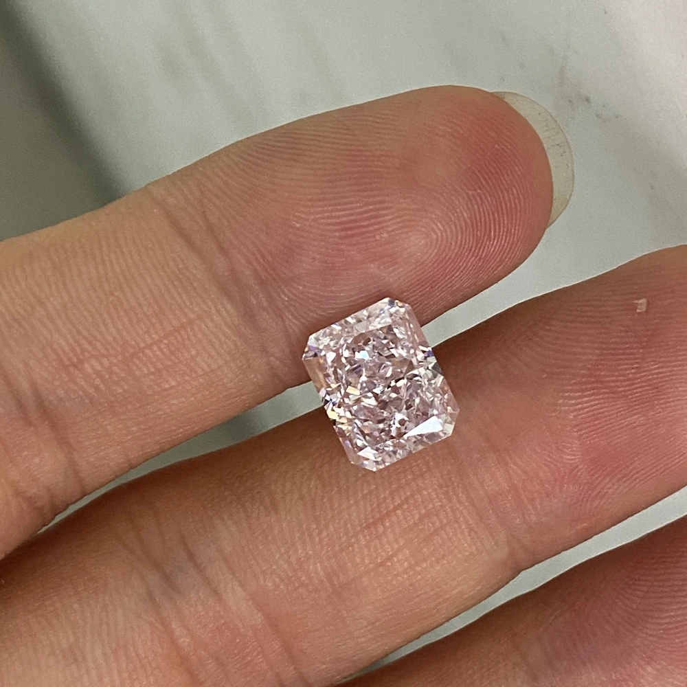 Meisidian 6A White CZ 8X10 4 CTS Radiant Ice Crushed Cut Cubic Zirconia Diamond Price Per Carat