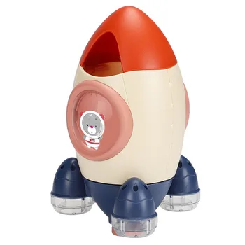 

Baby Bath Rocket Safety Water Toy Colorfast Manual Rotation Sprayer Carton Bear Spaceman Education