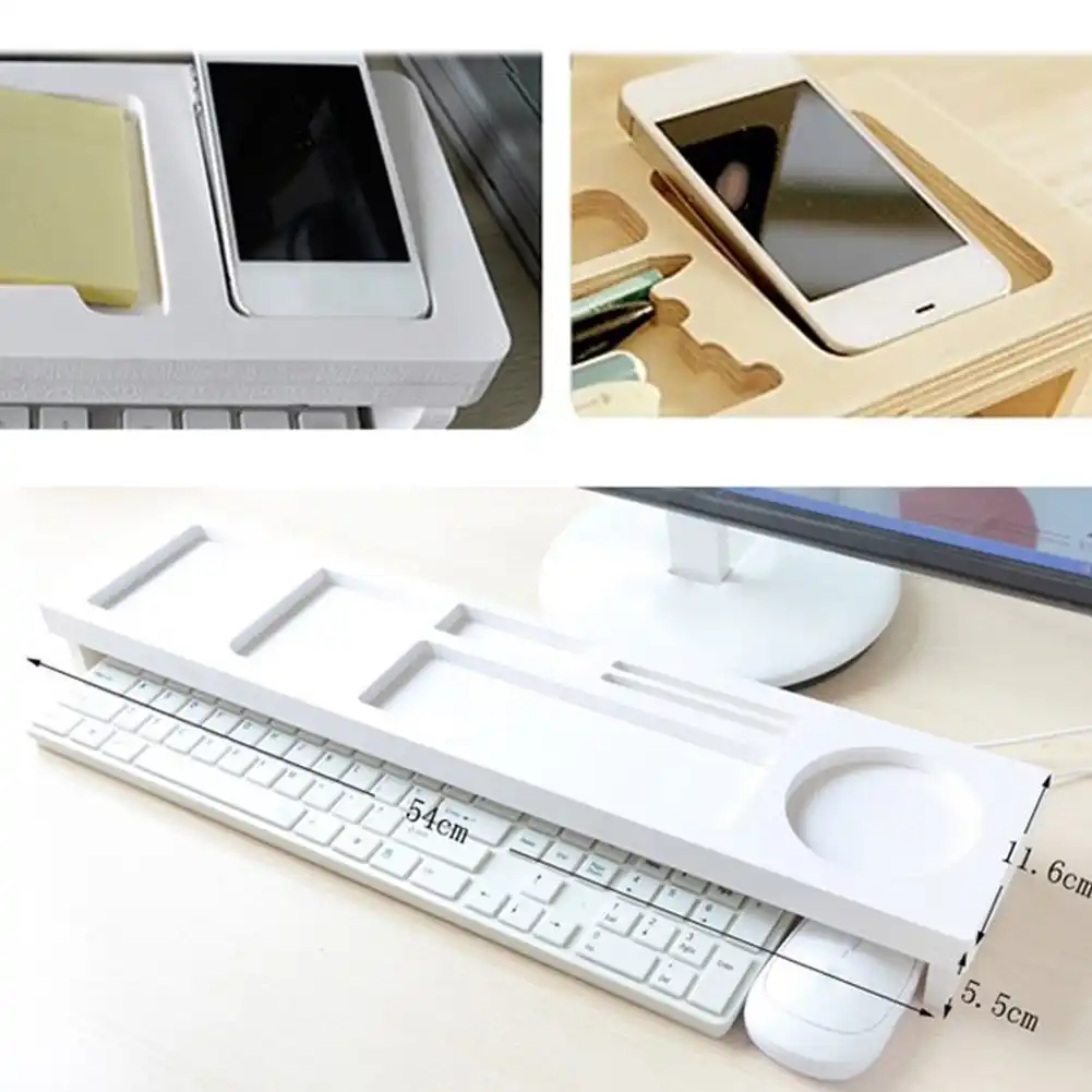 Hot Desk Storage Shelf Office Phone Keyboard Pen Rack Desktop