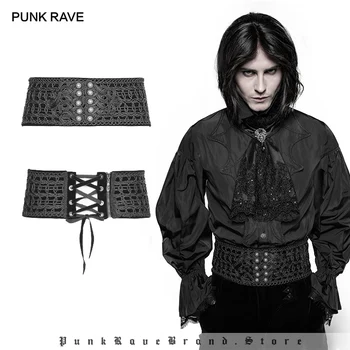 

PUNK RAVE Men's Gothic Gorgeous Court Retro Jacquard Embroidered Girdle Stage Perform Club Party Men Clothes Goth Accessories