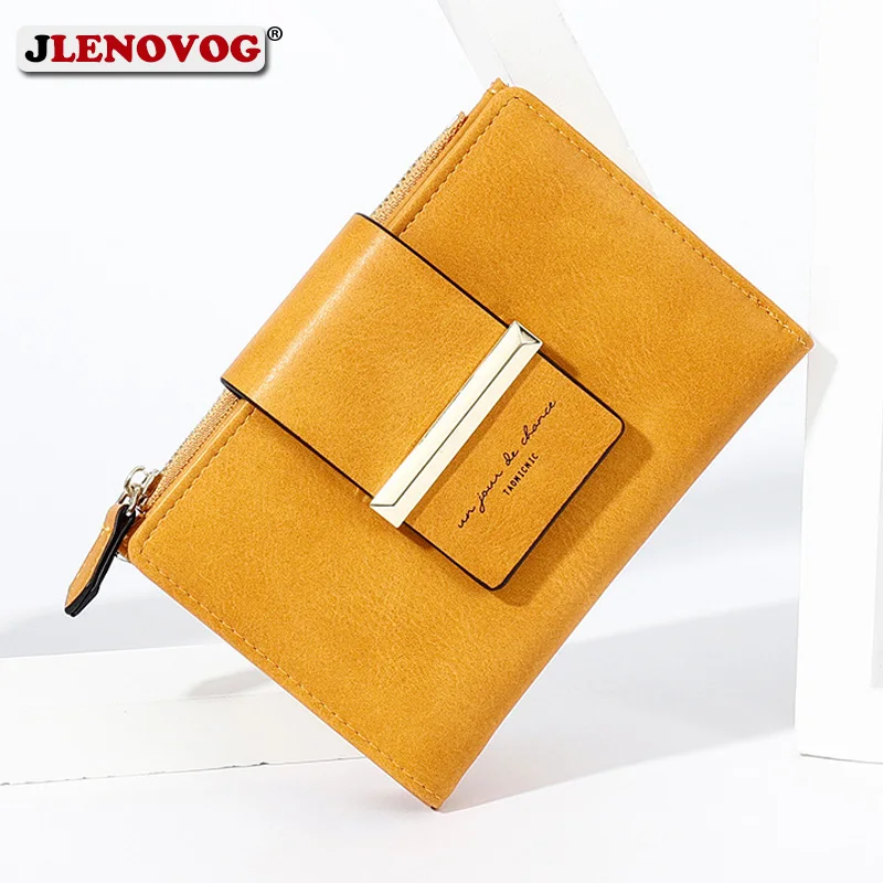 

Women PU Leather Short Wallets Young Girls Zipper Buckle Wallet Female Vintage Card Wallet Purse Multifunction Wallet for Ladies
