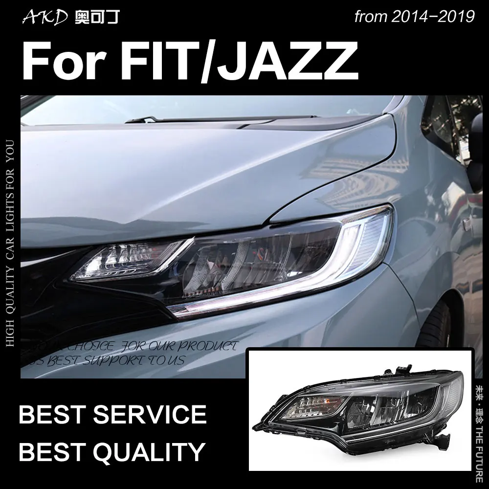 АКД Автомобиль Стайлинг фара для Honda Fit фары- Джаз светодиодный фары DRL Ангел глаз Hid биксенон авто аксессуары