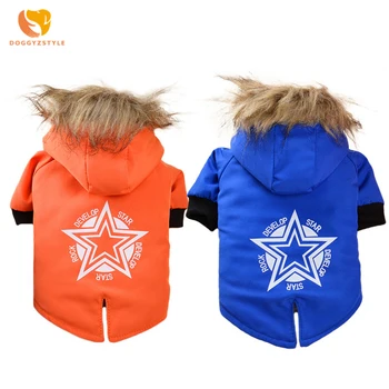 

Warm Dog Jackets Coat Pet Winter Clothes Blue Orange Puppy Cat Hoodies Outfits For Small Medium Dogs Chihuahua Yorkshire XS-XL