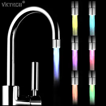 

7 Color Changing LED Luminous Faucet Shower Tap Nozzle Water Sprayer LED Faucet Head for Kitchen Bathroom Faucet Accessories