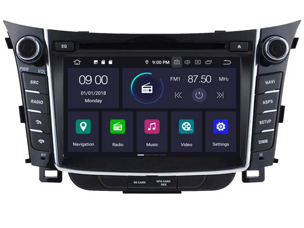 AVGOTOP Android 9,0 4 Гб+ 64 ГБ Автомобильный dvd-плеер для HYUNDAI I30 2012 7 ips HD экран навигации