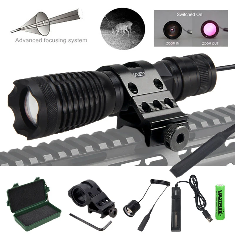 Jeffergarden Lampes De Poche LED Pour La Chasse, 10W, 850nm, Mise Au Point Rotative Vision Nocturne Lumiere Infrarouge Etanche Pour Lexterieur 78544101