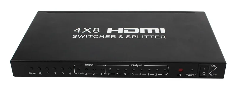 T 4Kx2K 3D 4x8 HDMI SwitcherSplitter,IR RC Control Support DTSDolby-AC3DSD,Power Adapter For HDTV Video Display Free Shipping-1