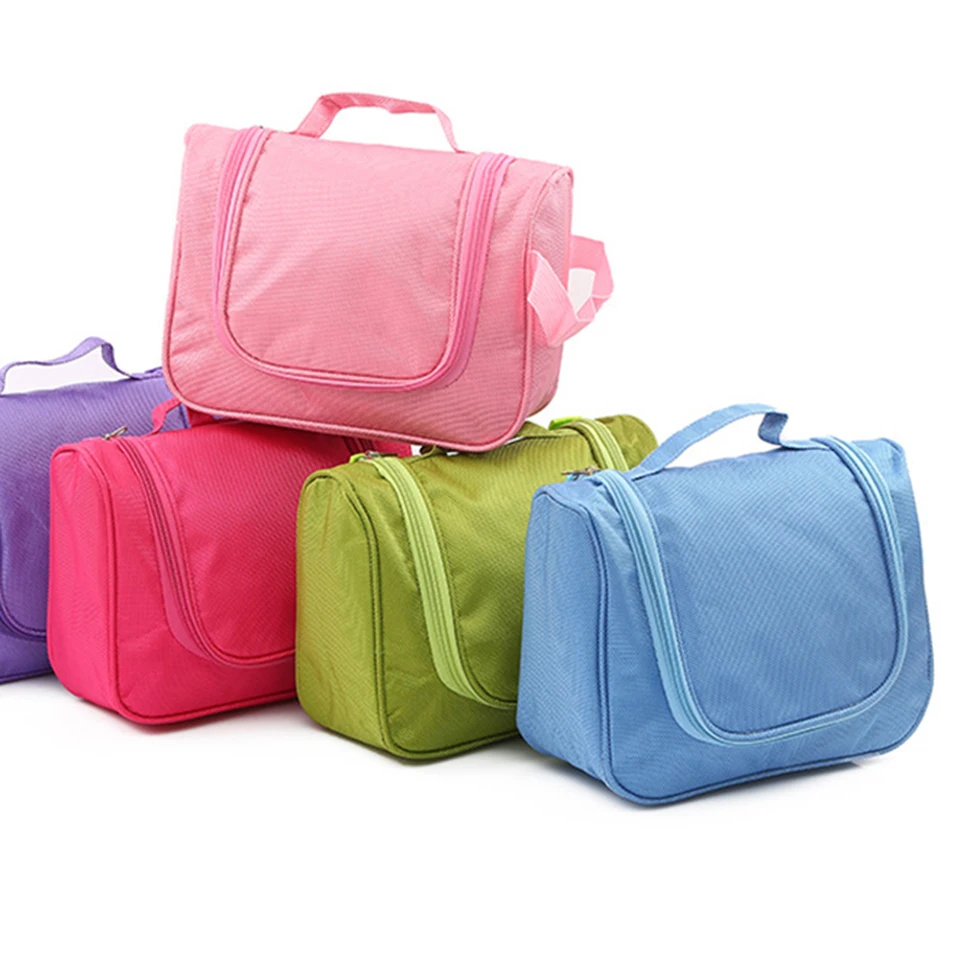 Освего Макияж сумка Для женщин из искусственной кожи с надписями «Pink» Макияж сумка моды большой органайзер для поездок производства косметичка Для женщин - Цвет: 1 pcs Blue