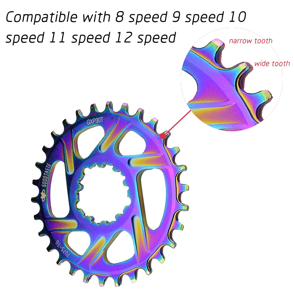 free deliv Fahrrad Kettenblatt rainbow 32 34 36 38t Engen Breite Fahrrad Kettenblatt Fur GXP XX1 XO CNC AL7075 KurbelFahrrad
