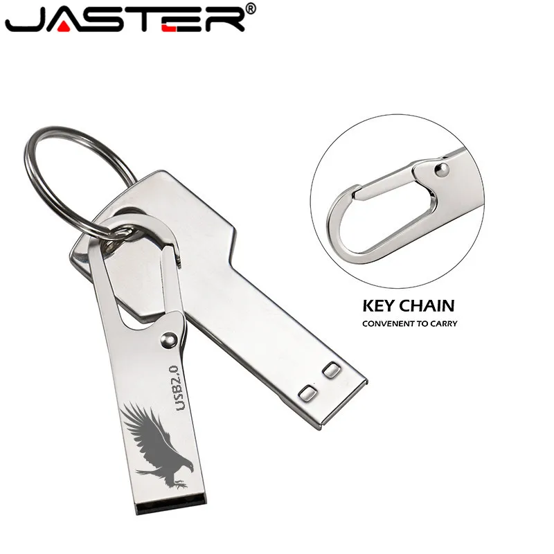 JASTER(5 бесплатных логотипов) металлический USB флеш-накопитель 64GB thumbdrive 16GB 4GB 32GB флеш-накопитель 128GB Водонепроницаемый флеш-накопитель usb диск