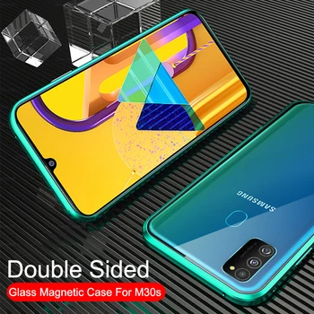 

360 Double Sided Glass Case For Samsung Galaxy M30s Magnetic Metal Bumper Back Cover On Samung M30s M 30s M30 S M307 M307f Cases