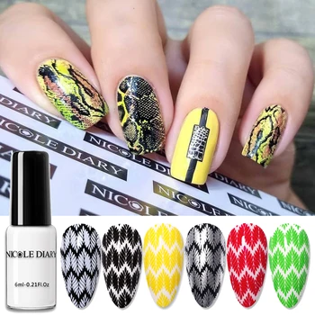 

NICOLE DIARY Black White Nail Stamping Polish Varnish Gold Silver Nail Art Stamp Oil for Plate Manicuring Printing Varnish