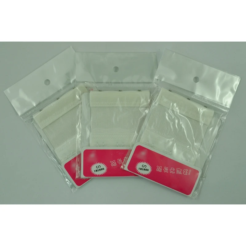 SODIAL(R) 3 шт. 2x3 крючок и лента для глаз растягивающийся удлинитель для бюстгальтера белый для леди
