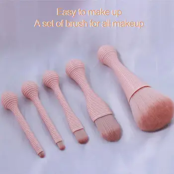 

5PCS Lollipop Complexion Brush Set Beauty Tool with Base Stand for Makeup