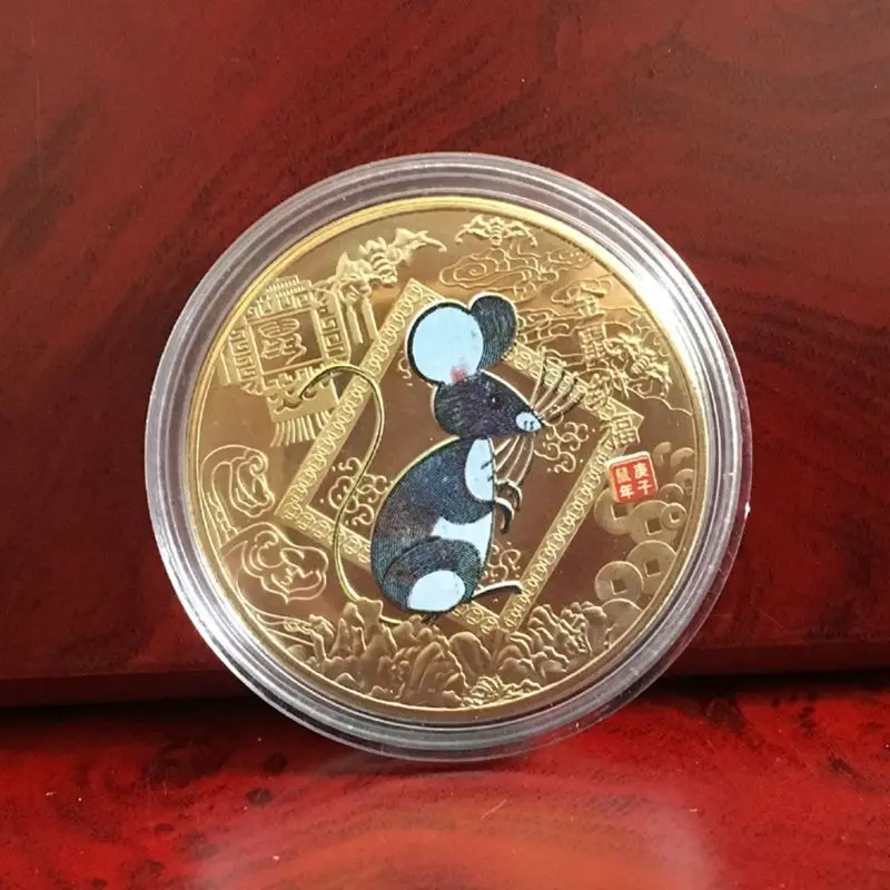 Year of the Rat Commemorative Coin Chinese Zodiac Souvenir Challenge Collectible