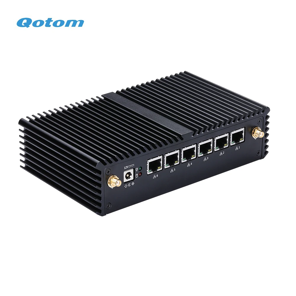 QOTOM 6 Gigabit Lan мини-ПК с трехъядерным, i5-7200U I3-7100U двухъядерный процессор 2,4 ГГц Kaby Lake безвентиляторный мини маршрутизатор брандмауэра