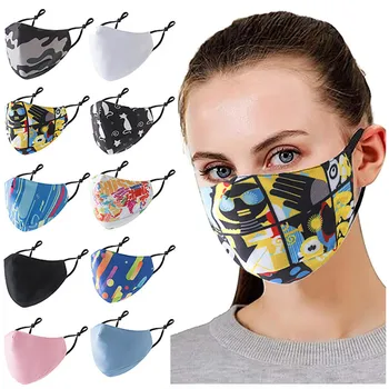 

Unisex Camouflage Style Half Face Cover Washable Reusable Printed Protector Facemask Pm2.5 Breathable Dust Cover Mascarillas