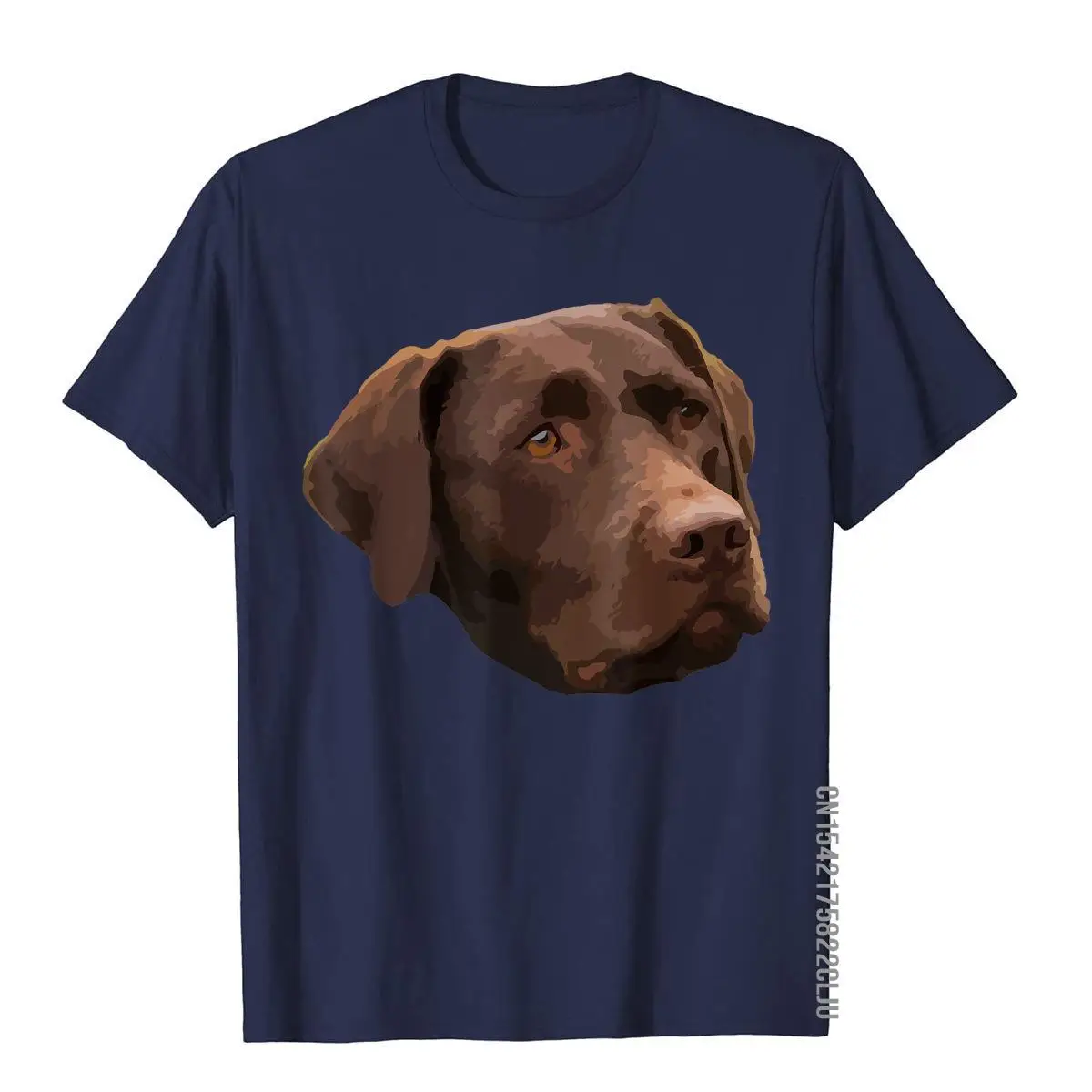 Funny Chocolate Lab T-Shirt Labrador Retriever Dog Head__97A128navy