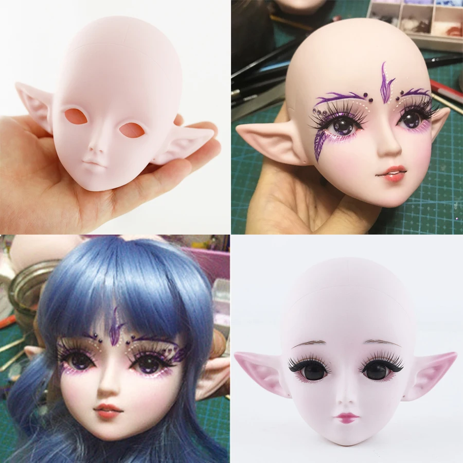 1/3 BJD Кукольная голова с макияжем цвет ушных мышц для куклы 60 см высокое качество