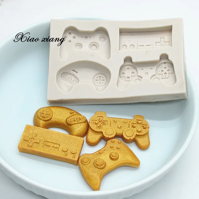 Vezérlő Gamepad Játék Szilikon Formák Billentyűzet Baba Születésnapi Fondant Sütemény Díszítő Szerszámok Cukorkás Csokoládé Gumpaste Penész M1997