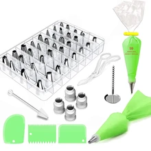 62Pcs Cake Decorating Supplies Cake Baking Tools With 36X Stainless Steel Icing Piping Tip Russian Pastry Nozzles Set Pastry Bag