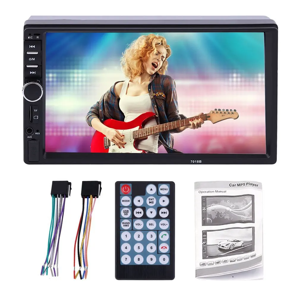 

7'' 2 DIN In Dash LCD HD Touch Screen Car Stereo Radio MP5 Player AUX with LED/LCD Colorful Display