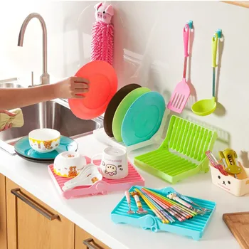 

Foldable Plate Drain Rack Dish Storage Rack Kitchen Dish Rack Finishing Rack Cup Drying Rack Cutlery Organizer