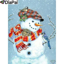 DIAPAI Алмазная картина "мультфильм снеговик птица" Вышивка крестом на заказ фото алмаз, вышивка квадратными круглыми настенный Декор для дома A26755