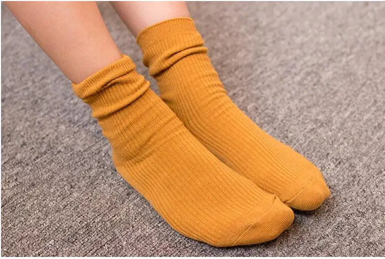 Корейский конфетных оттенков, женские носки, Трикотажные Хлопковые женские носки до лодыжки, Школьные носки для девочек, повседневные цветные носки Kawaii