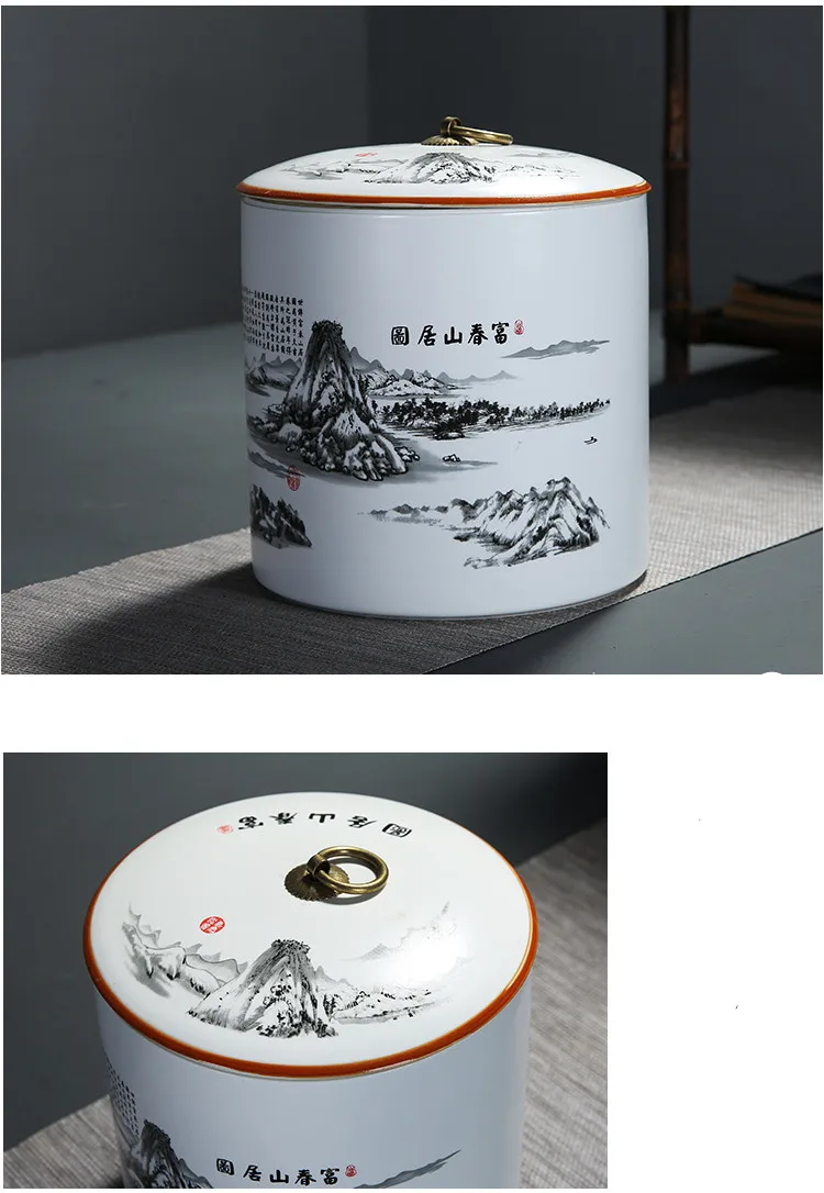 Grande capacidade cerâmica chá caddy household oolong