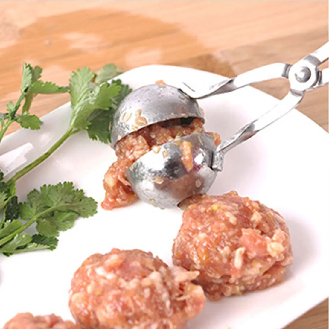 

Convenient Meatball Maker Stainless Steel Stuffed Meatball Clip DIY Fish Meat Rice Ball Maker