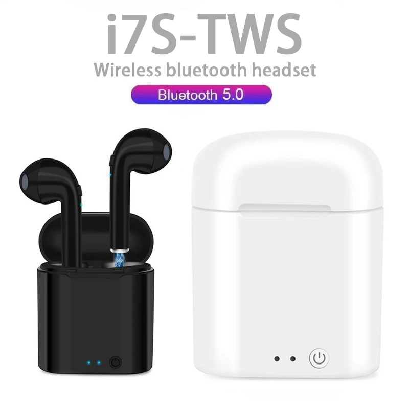 

i7s tws wireless bluetooth headset sports headset bluetooth 5.0 stereo with charging box for Apple Xiaomi Huawei Samsung Android