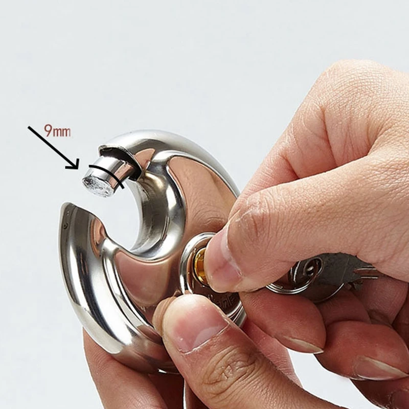 1PCS Cute Stainless Steel Brass Cylinder Disc Padlock Round Shape Disc Lock for Locking Doors Windows Bags