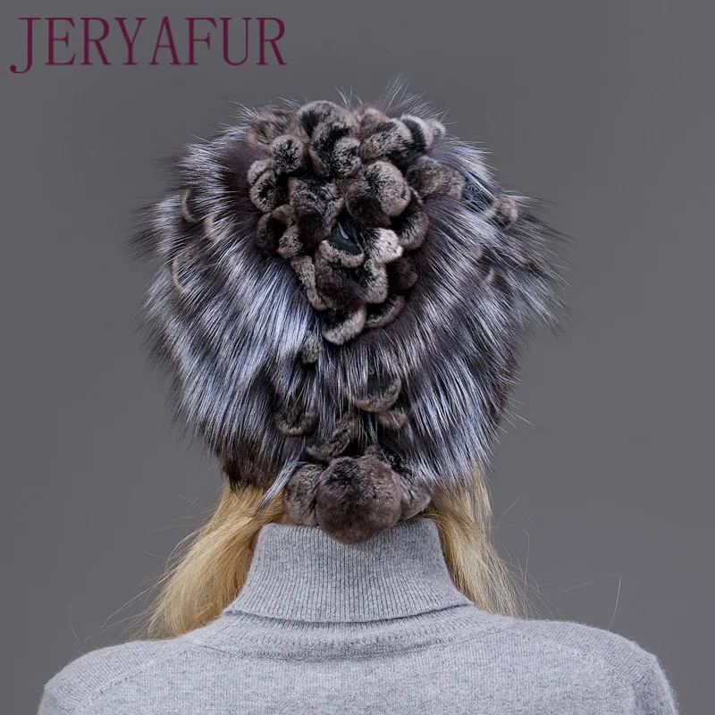 frau зимняя русская pelz mode echt pelzmutze nerz kaninchen naturliche fuchs stricken wolle ski hut warme ohr schutz reis