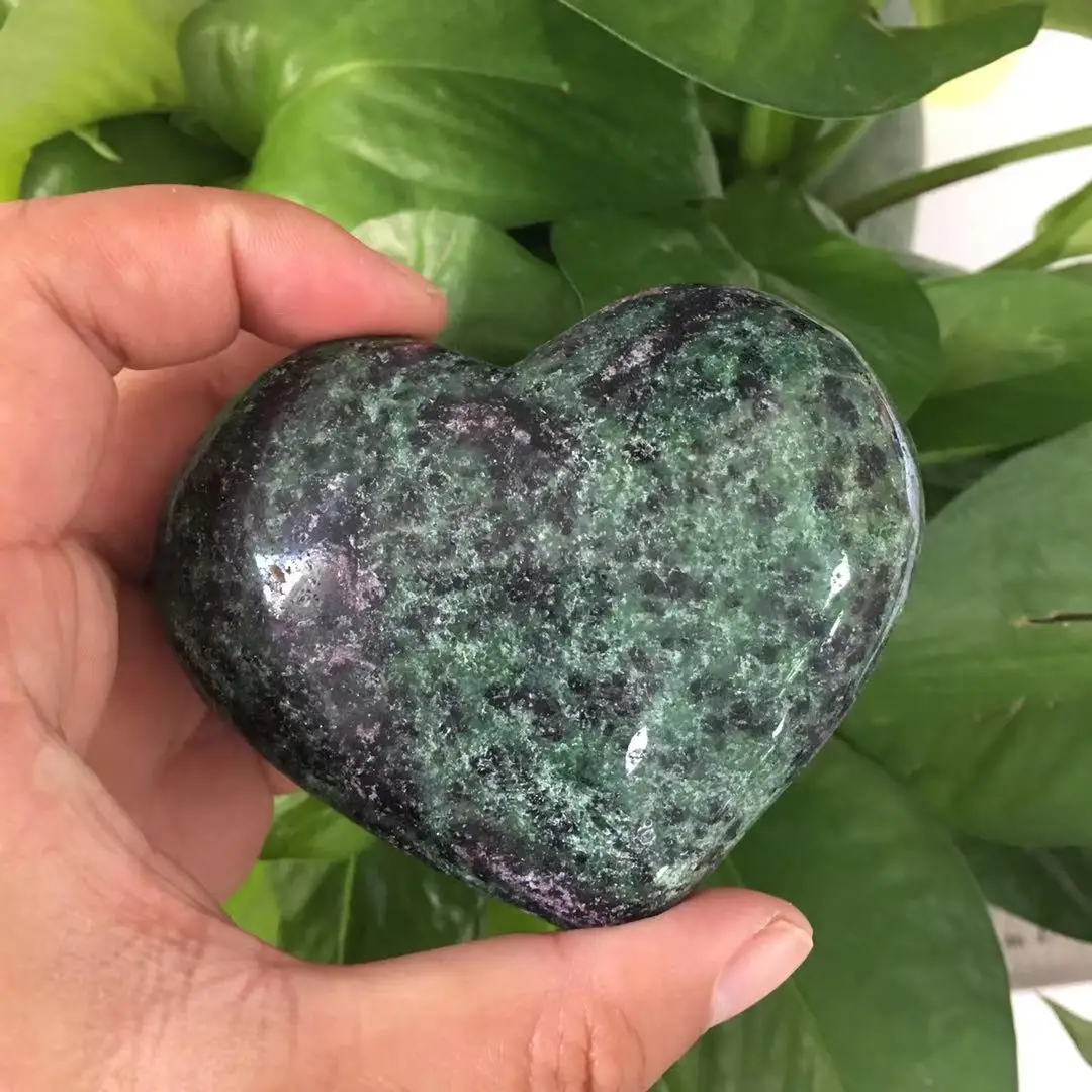 Z ruby in zoisite Хрустальное сердечко любовь форма камня бусины из лечебных камней для изготовления ювелирных изделий